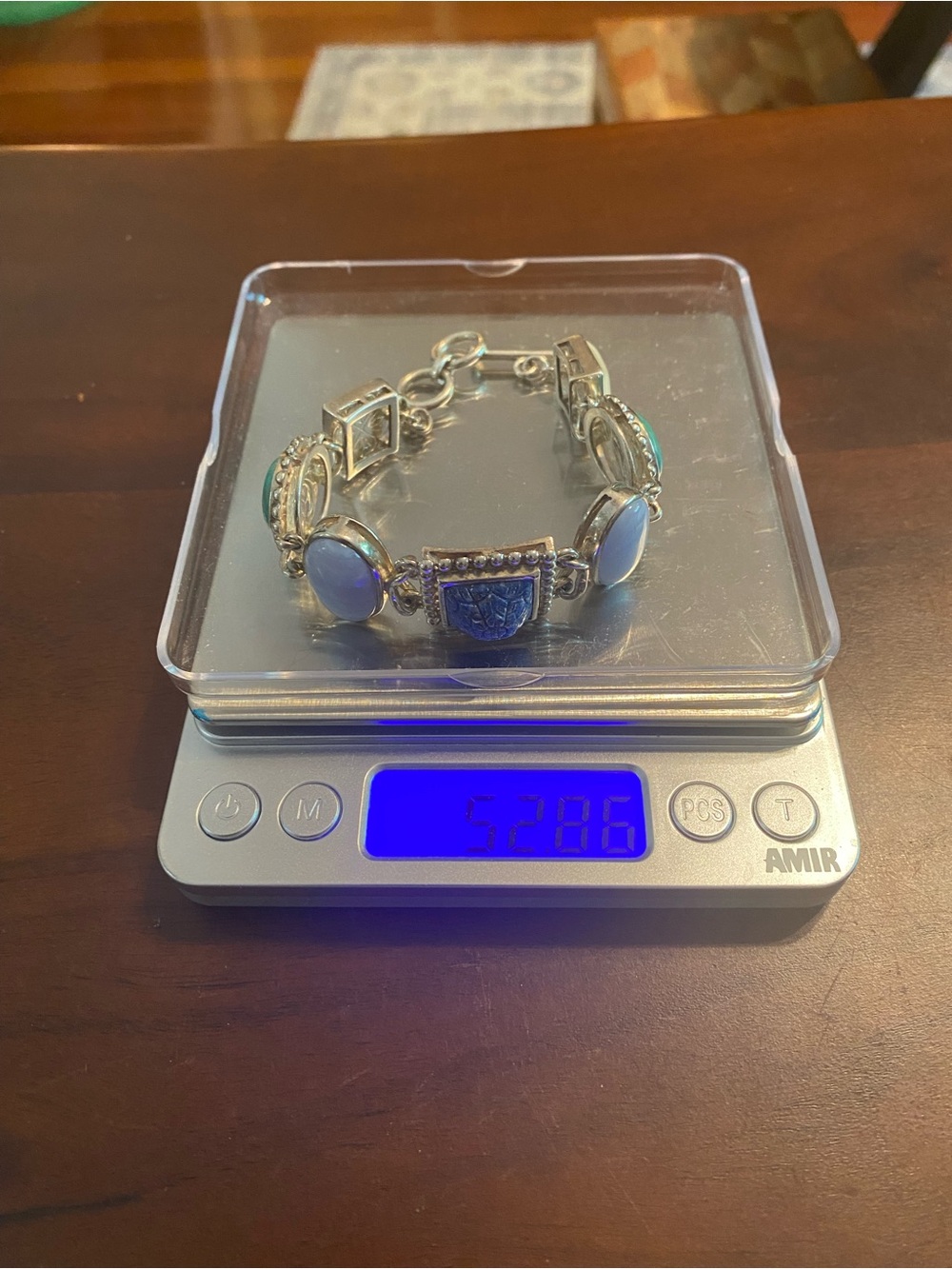 Whitney Kelly Blue Lapis Gem Stone Sterling Bracelet - Picture 6 of 6